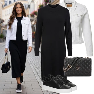 Outfit s Šedá/Krémová/Bílá Vintage Bund/Krátký Bund/Krátký Bund/Letní Bund/Džínové Bund/Krátké Džínové Bundičky Only "Jarní Outfit"