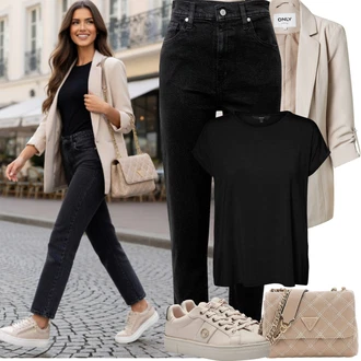 Nevěsta Outfit s Béžová/Hnědá Teniska Kožené Tenisky/Nízká Teniska/Teniska na platformě/Skate Bota/Úzká Teniska Tamaris "Jarní Outfit"