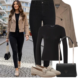 Outfity z džínu Vysoký Pas s Černá Kožená bunda/Motorkářské Džíny/Push up Džín/Kožené Boty/Termální Džíny/Zimní bunda/High Waist Džínové Kalhoty Pieces "Jarní Outfit"