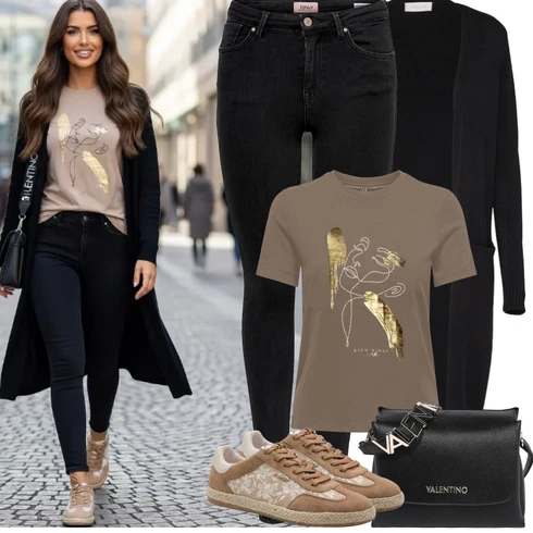Kombinace Elegantní Černá/Tmavě modrá Kalhoty Džínové Legíny/Jeggings/Push up Kalhoty/Skinny Kalhoty OnlyLook: Styl, Cool, Elegantní, Francouzské, Old Money