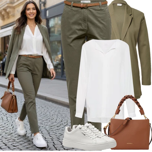 Kombinace Léto Šedá/Hnědá/Béžová/Bílá/Krémová/Khaki Oversize Halenka/Halenkové Body/Blůza s knoflíčkem/Halenka s Dlouhým Rukávem/Tunikové Tričko/Slip-on Halenka/Oversize Muselínová Blůza/Halenka se Stojatým Límcem/Dlouhá Halenka Vila