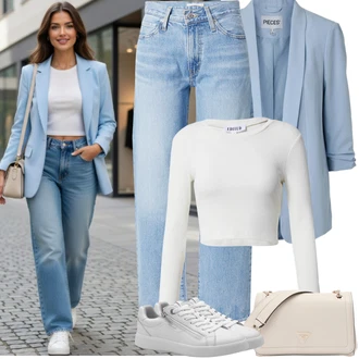 Krátké Velikosti Outfit s Bílá/Fialová Krátký top/Zkrácený Top/Krátký Top Edited "Jarní Outfit"