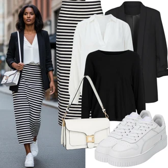 Outfit s Černá Blůzové Sako/Dlouhý Sako/Neformální Sako/Cargo Sako/Smokingové sako/Oversize Sako/Krátké Sako/Boyfriend Sako/Blejzrové Bund/Kožená Pánská Bund/Kožená bunda pro muže Only "Módní jarní outfit"