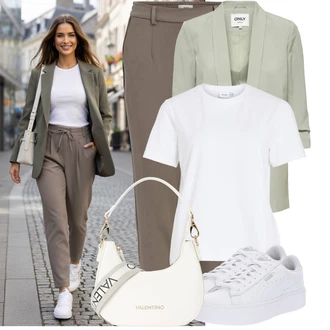 Nevěsta Outfit s Bílá Nízká Teniska/Teniska s dírkovaným vzorem/Úzká Teniska/Teniska na platformě Puma "Módní outfit pro volný čas"