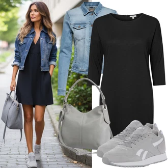 Elegantní Svatební host Outfit s Černá Šaty s 3/4 Rukávem/Šaty s Páskem/Tunikové šaty/Šaty s dlouhým rukávem/Svetrové Šaty/Žerzejové Šaty/Dlouhé pletené šaty/Zimní Pletené Šaty VERO MODA "Skvělý jarní vzhled"Look: Elegantní, Kancelář, Old Money, Příliš oblečený