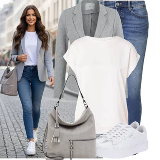 Festival Outfit s Šedá/Světle šedá Ichi "Skvělý pro volný čas"Look: Koncert, Zvláštní příležitosti, Pohřeb, Karneval, Škola, Bar, Párty, Elektro, Festival