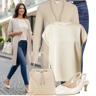 Outfit s Béžová/Khaki/Zlatý/Bílá/Hnědá Tričko nadměrné velikosti/Top Na Party/Tričko s vodopádovým výstřihem/Krátký top/Halenek top/Košilový top/Jednoduchý top/Tričko s krátkým rukávem Vila "Skvělý pro volný čas"