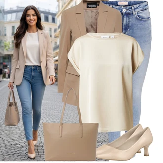 Výstřih do V Outfit s Béžová/Khaki/Zlatý/Bílá/Hnědá Halenek top/Tričko s vodopádovým výstřihem/Top Na Party/Krátký top/Košilový top/Tričko s krátkým rukávem/Jednoduchý top/Tričko nadměrné velikosti Vila "Pouliční styl oblečení"
