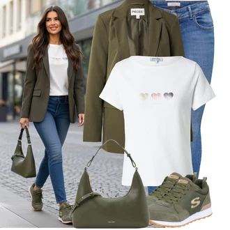 Outfit s Zelená/Tmavě zelená Lodička s Přezkou/Bota Na Pěší Turistiku/Nepromokavá Bota/Vodotěsná outdoorová Bota/Šněrovací bota/Trekingová Bota/Šněrovací Bota/Bota Bez Tkaničky Skechers "Pouliční styl oblečení"