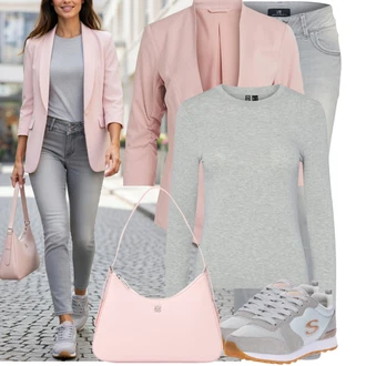 Outfit s Šedá Skechers "Pouliční styl oblečení"