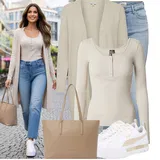 Výstřih na ramena Kabáty Móda pro Plnoštíhlé Outfity image