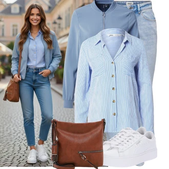 Outfit s Bílá Nízká Teniska/Teniska s dírkovaným vzorem/Úzká teniska/Teniska na platformě Puma "Stylové kombinace pro volný čas"
