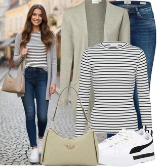 Outfit s Modrá/Lilové barvy/Tmavě modrá/Světle modrá Kožená bunda/Dámské Džíny s Délkou 7/8/Džíny s Nízkým Sedem/Džíny s Dírou/Kožené Boty/Navlékací džíny/Push up Džín/Džíny s Rozparkem/Džín s Nízkým Pasem Only "Volnočasový outfit na jaro"