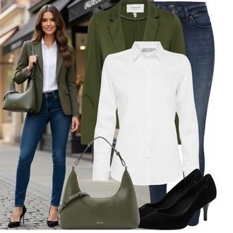 Outfity z džínu Vysoký Pas s Modrá/Tmavě modrá Kožená bunda/High Waist Džínové Kalhoty/Zimní bunda/Džíny s Rozparkem/Kožené Boty/Kožená Pánská Bund/Navlékací džíny/Termální Džíny/Push up Džín Only "Volnočasový outfit na jaro"