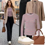 Outfity na zimu v béžové image
