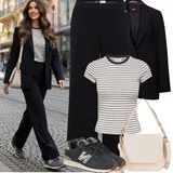 Černá Dlouhá Vlněná Saka Outfity image