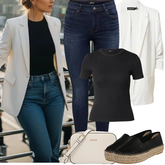 Outfit s Černá/Hnědá/Béžová/Krémová Bota Espadrilka na Podpatku/Espadrille pantofle Espadrij L´originale "Jarní Outfit" Outfit s Černá/Hnědá/Béžová/Krémová Bota Espadrilka na Podpatku/Espadrille pantofle Espadrij L´originale "Jarní Outfit"