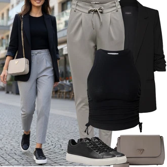 Coachella Outfit s Černá Tílko s ořezem/Pletený top/Krátký top/Halenka Bez Rukávů/Sportovní top/Pánské boty/Krátký Top/Bustierový Top Edited "Jarní Outfit"Look: Bar, Koncert, Coachella