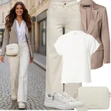 Outfity s bílými halenkami a tunikami pro plnoštíhlé image