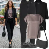 Outfity s nízkými botami na podpatku image
