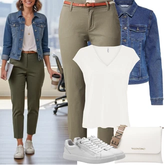 Outfit s Tmavě modrá/Modrá/Světle modrá Džínové Bund/Krátké Džínové Bundičky Only "Jarní Outfit"