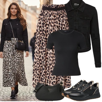 Normální délka Outfit s Černá/Tmavě modrá Noisy may "Frühling outfit"