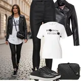 Outfity s koženými legíny image