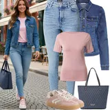 Modré a Žluté High Waist Džíny Outfity image