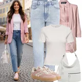 Outfity s dlouhými kalhotami s vysokým pasem image