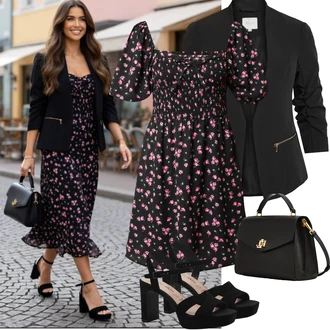 Coachella Outfit s Růžová/Červená Šaty S Odhalenými Rameny/Šaty S Kosticí/Šaty Carmen/Babydoll Šaty/Retro Šaty/Šaty s nadýchaným rukávem/Letní Šaty/Francouzské šaty/Šaty S Potiskem Dorothy Perkins "Jarní Outfit"Look: Koncert, Chatky, Den matek, Oktoberfest, Valentýn, Coachella, Malle, Zahradní večírek, Festival, 18. narozeniny
