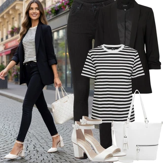 Styl Outfit s Černá Termální Džíny/Kožené Boty/Slim Fit Džíny/Zimní bunda/Kožená bunda/Push up Džín/High Waist Džínové Kalhoty/Motorkářské Džíny SOCCX "Jarní outfit"Look: Styl, Cool, Old Money, Venkovní, Bezešvé, Skromné