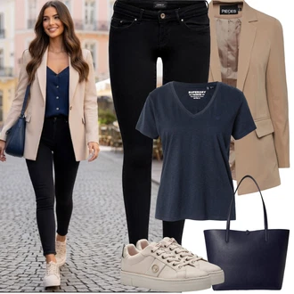 Nevěsta Outfit s Béžová/Hnědá Teniska Kožené Tenisky/Nízká Teniska/Teniska na platformě/Skate Bota/Úzká Teniska Tamaris "Jarní Outfit"