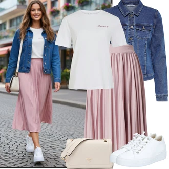Elegantní, Ležérní Outfit s Bílá/Krémová Tenisky s Bočním Zipem/Plátěná teniska/Nízká Teniska/Kožené tenisky/Úzká teniska Paul Green "Jarní Outfit"Look: Bad Taste, Ležérní, Cool, Lak, Sportovní, Unisex