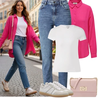 Elegantní, Ležérní Outfit s Krémová/Bílá/Šedá Tričko/Mužské běžecké boty/Fancy tričko/Funkční tričko/Síťované tričko/Tričko s krátkým rukávem/Sportovní tričko aware "Jarní Outfit"Look: Rad, Emo, Elegantní, Kancelář, Bezešvé, S průsvitem, Skromné, Sportovní, Unisex