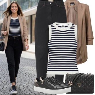 Outfity na zimu Cool s Hnědá/Béžová/Šedá Pieces "Jarní Outfit"Look: Univerzitní, Cool, Chytrý příležitostný, Kancelář, Business, Mom