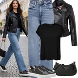 Červené Kožené Bundy Outfity image