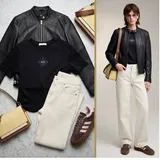 Černé, Červené Kožené Bundy Outfity image
