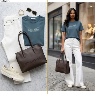 Outfit s Bílá/Krémová/Béžová Plátěná teniska/Kožené tenisky/Nízká Teniska/Úzká teniska/Balerína Teniska/Nazouvací teniska/Tenisky s Bočním Zipem/Letní tenisky/Vintage teniska Tommy Jeans "Letní outfity"