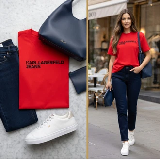 Comfort Outfit s Bílá Plátěná teniska/Nízká Teniska/Lodička s Přezkou/Úzká teniska/Nazouvací teniska/Teniska s dírkovaným vzorem/Teniska teddy Tommy Hilfiger "Letní outfity"