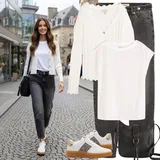 Outfity s černými "mom" džínami image