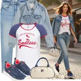 Černé a Modré High Waist Džíny Outfity image