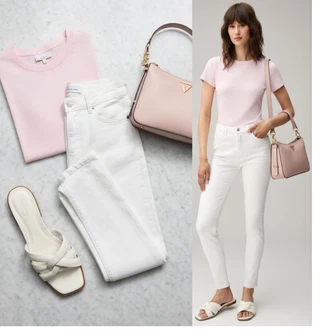 outfit mit Bela/Krem/Srebrna/Svetlo zelena Ribiška sandala/Poletni Čevelj/Dianette Sandali/Vintage sandal Aldo "Obleka za prosti čas"
