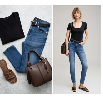 outfit mit Črna/Rjava/Škrlatna/Roza/Rdeča Obrezana majica/Pletena majica/Kratki top/Majica s kratkimi rokavi/Kratka majica/Majica/Klasična Dolžina Calvin Klein "Obleka za prosti čas"