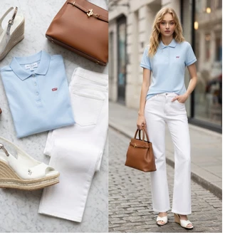 Bootcut outfit mit Bela/Krem Široke Kavbojke/Dad Kavbojka/Formalna Srajca/Široke Kavbojke/Culotte Kavbojke/Mom Jean/Ravne Kavbojke/Moška majica/Odrezane Kavbojke/Šiškata Kavbojka BOSS ORANGE "Obleka za prosti čas"