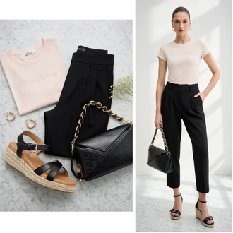 Outfits for chubby Lepo mit Roza Pletena majica/Majica s kratkimi rokavi/Kratka majica/Majica/Klasična Dolžina Armani Exchange "Obleka za prosti čas"Look: Brez šivov, 20-ta leta, Fina, Eleganten, Preproste, Egirl, Klasična, Priložnostne, Softgirl, Stari denar, Lepo