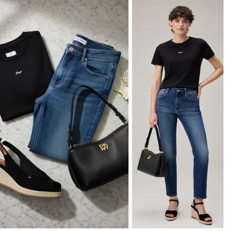 Z zaponko outfit mit Sandala s peto Tommy Hilfiger "Obleka za prosti čas"