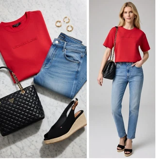 Outfits for chubby Lepo mit Majica s potiskom/Majica s kratkimi rokavi/Majica z ovratnikom MICHAEL Michael Kors "Obleka za prosti čas"Look: Lepo