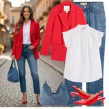 Outfity s bílými košilovými blůzami image