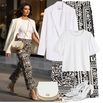 Outfit s Bílá Oblek Boyfriend Sako/Kožená bunda pro muže/Kordové Sako/Bavlněný Sako/Elegantní Sako/Oversize Sako/Kožená Pánská Bund Bonprix "Letní Outfit"