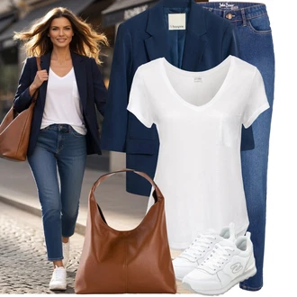 Outfit s Hnědá/Béžová Velká taška/Taška/Taška Přes Rameno/Shopper taška/Sportovní Taška Přes Rameno/Taška Na Rameno Bonprix "Cool outfity na volný čas"